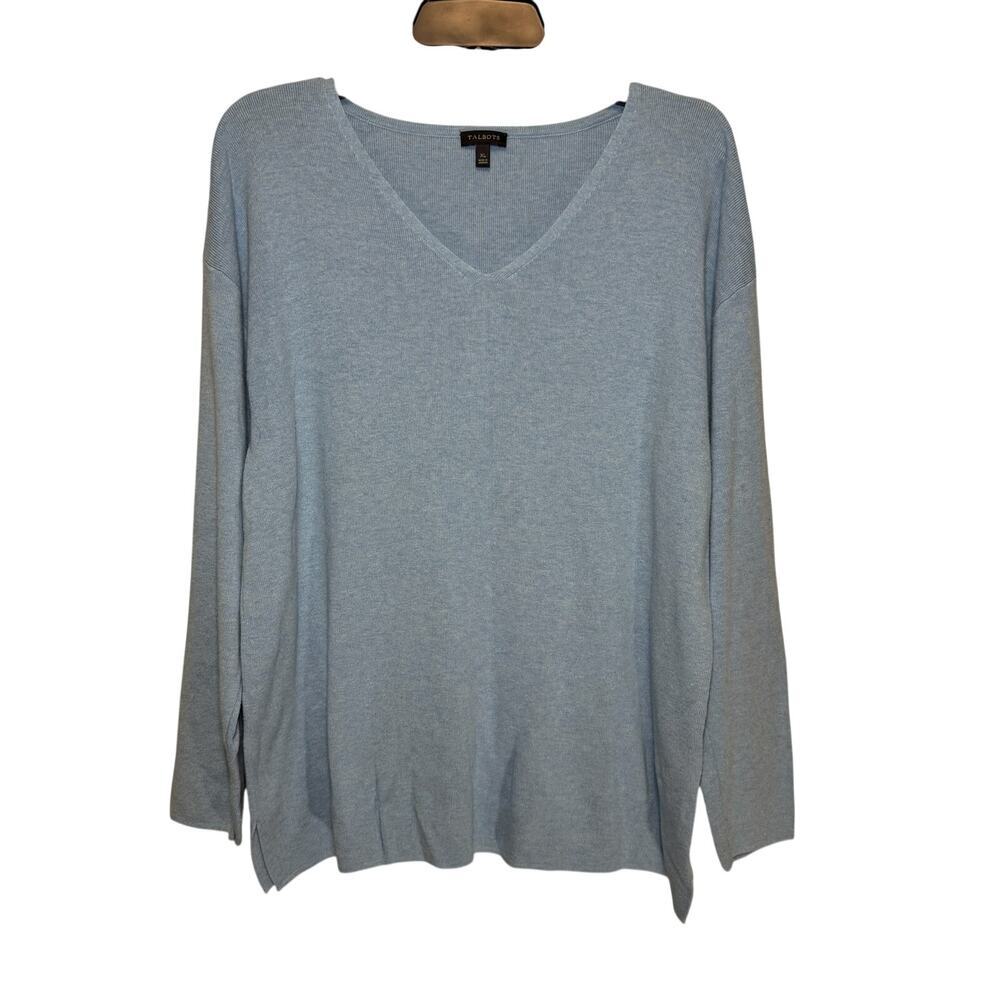 Talbots Light Blue V-neck pullover‎ sweater Size XL